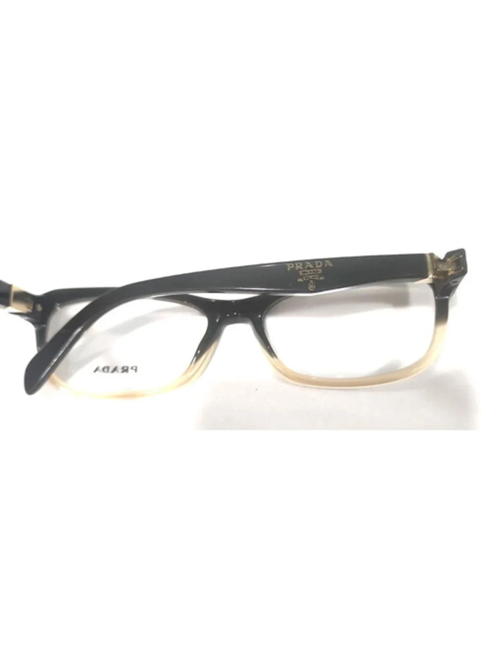 PRADA VPR21O JAG-101 Sm Green/Gray Fade Rectangle Eyeglasses 53-17 135 Box Read
